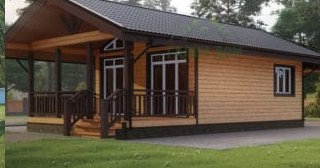 Проект одноэтажного дома из бруса с террасой - Строительство в Нововоронеже от Строй-Нвв от 133913 руб.